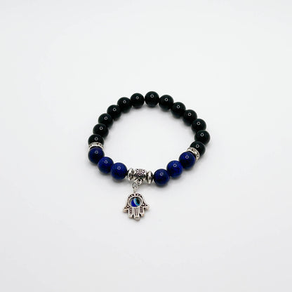 Hamsa, Kyanite & Black Onyx Protection