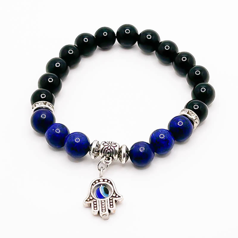 Hamsa, Kyanite & Black Onyx Protection