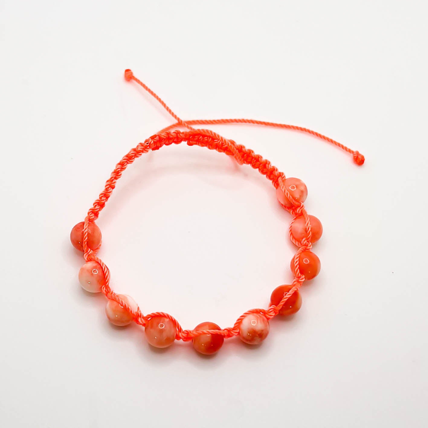 Coral Macrame Bracelet