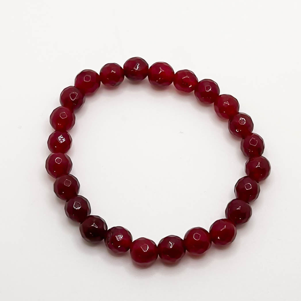 Red Faceted Jade